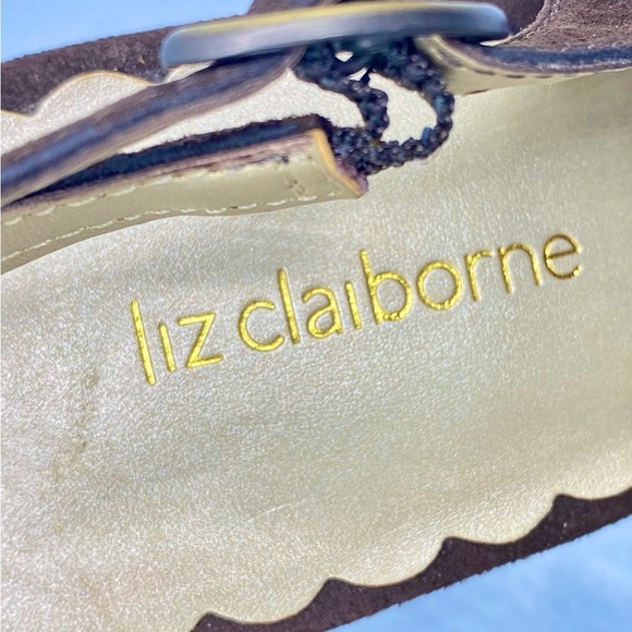 Liz Claiborne Dark Brown Slingback Croc-Embossed Heels and open toe US 9M - Picture 7 of 15